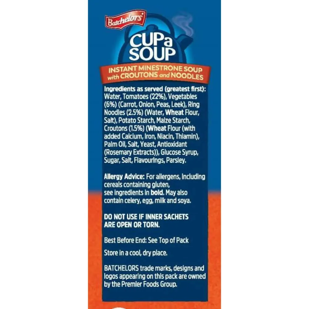 batchelors minestrone cup soup 6