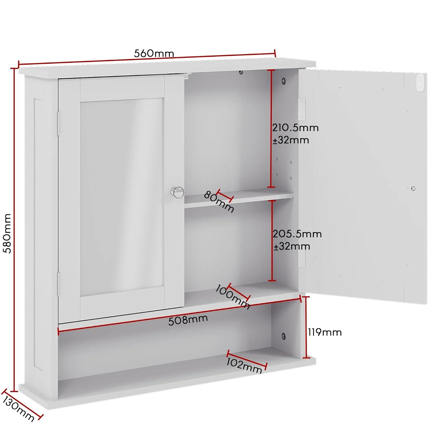 bathroom cabinet mirrored door 3