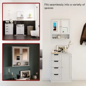 bathroom cabinet mirrored door 7