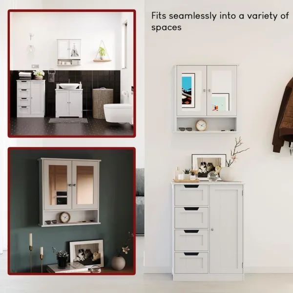 bathroom cabinet mirrored door 7