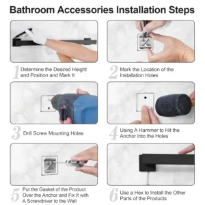 bathroom hardware set matte 7