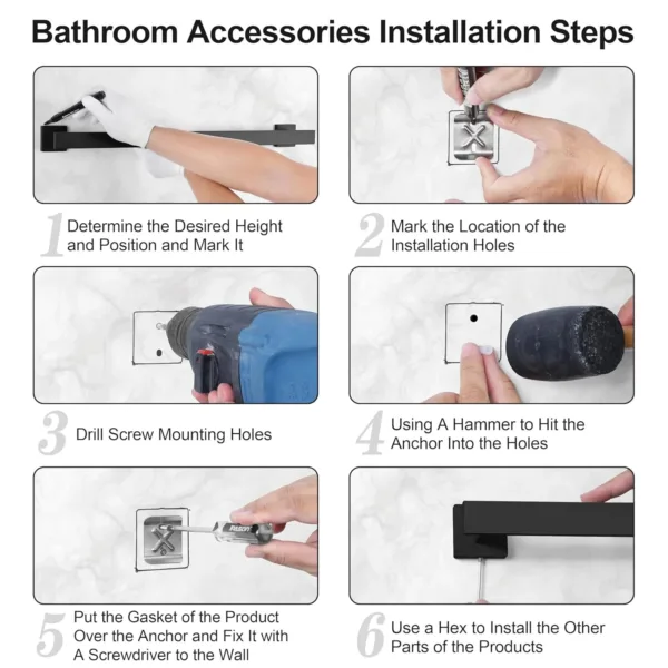 bathroom hardware set matte 7