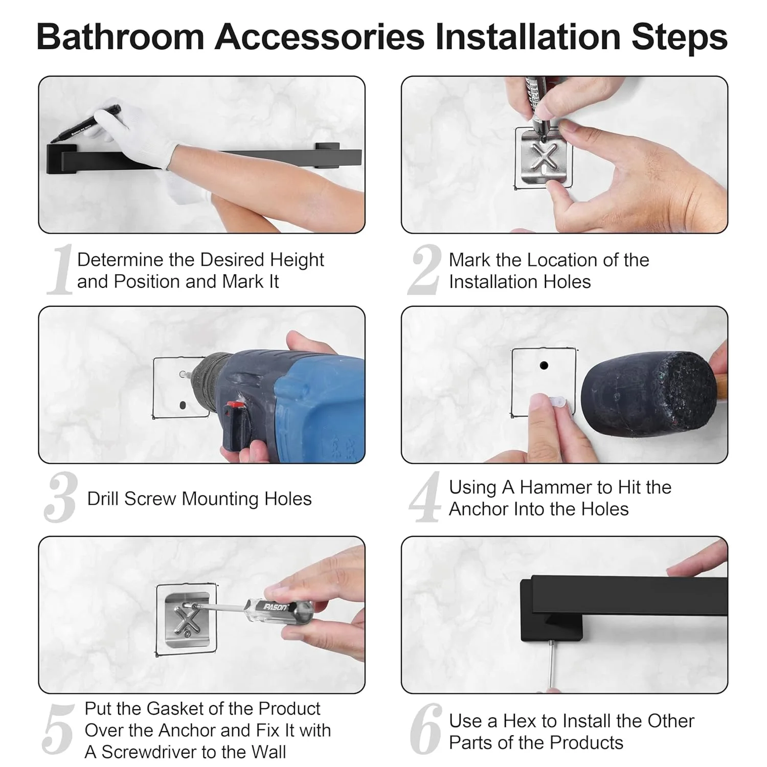 bathroom hardware set matte 7