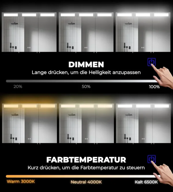 bathroom mirror cabinet led 3