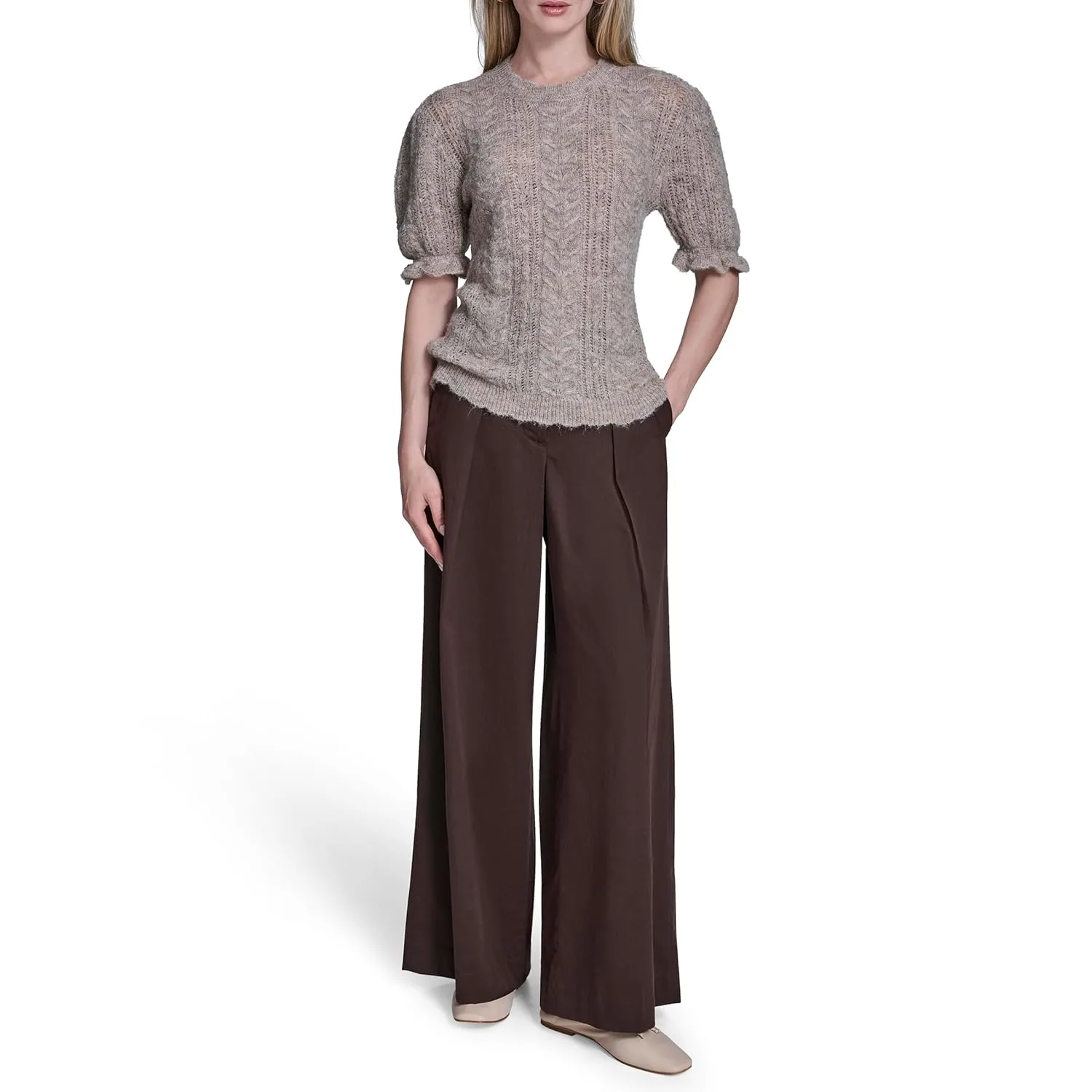 bcbg cable knit sweater 2