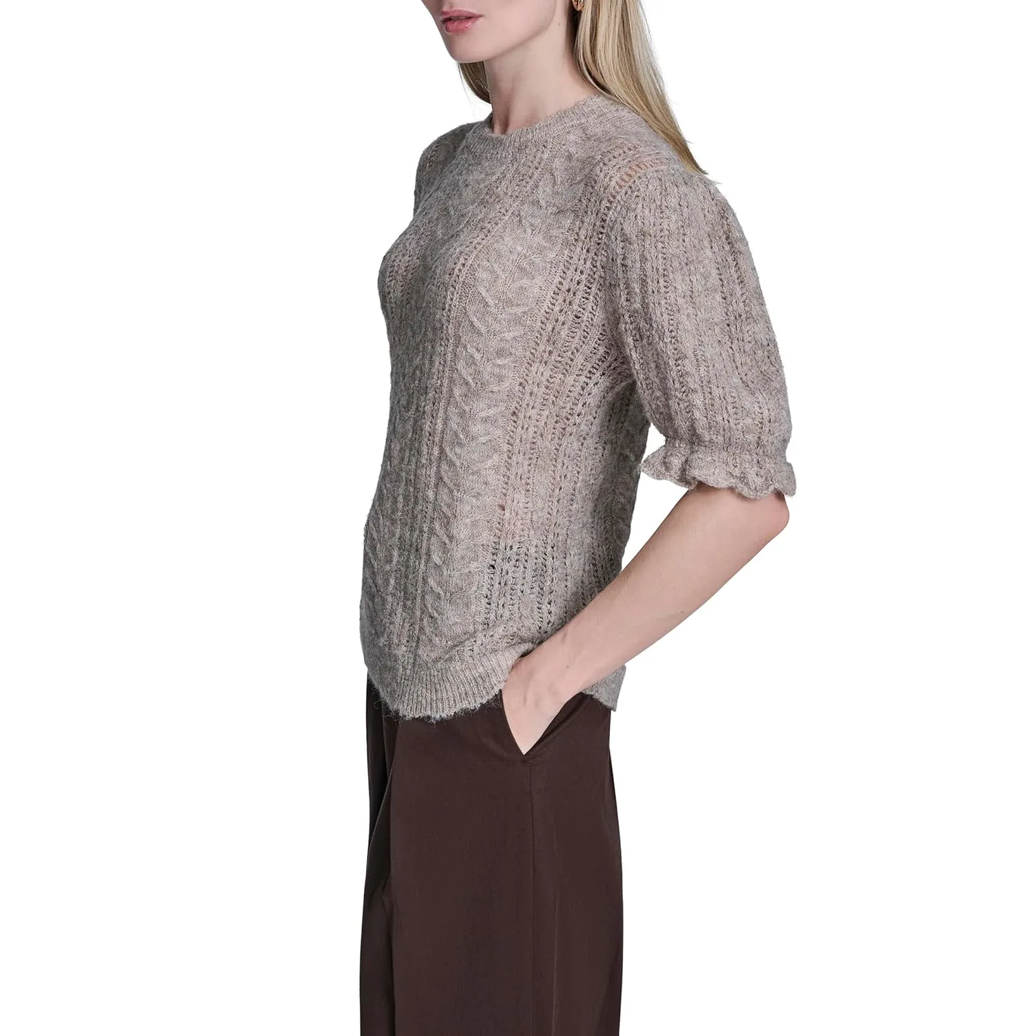 bcbg cable knit sweater 3