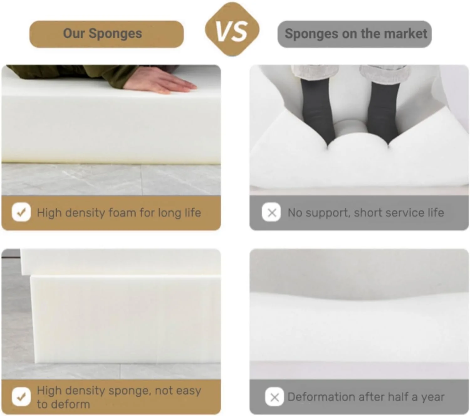 bed cushion rectangle sponge 4