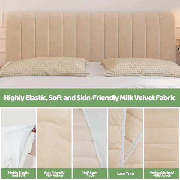 bed headboard cover khaki 3