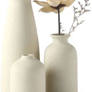 beige ceramic vase set 1