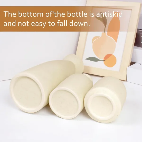 beige ceramic vase set 3