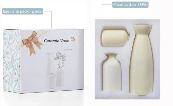 beige ceramic vase set 4