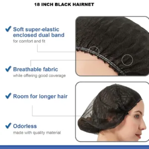 black disposable hair nets 3