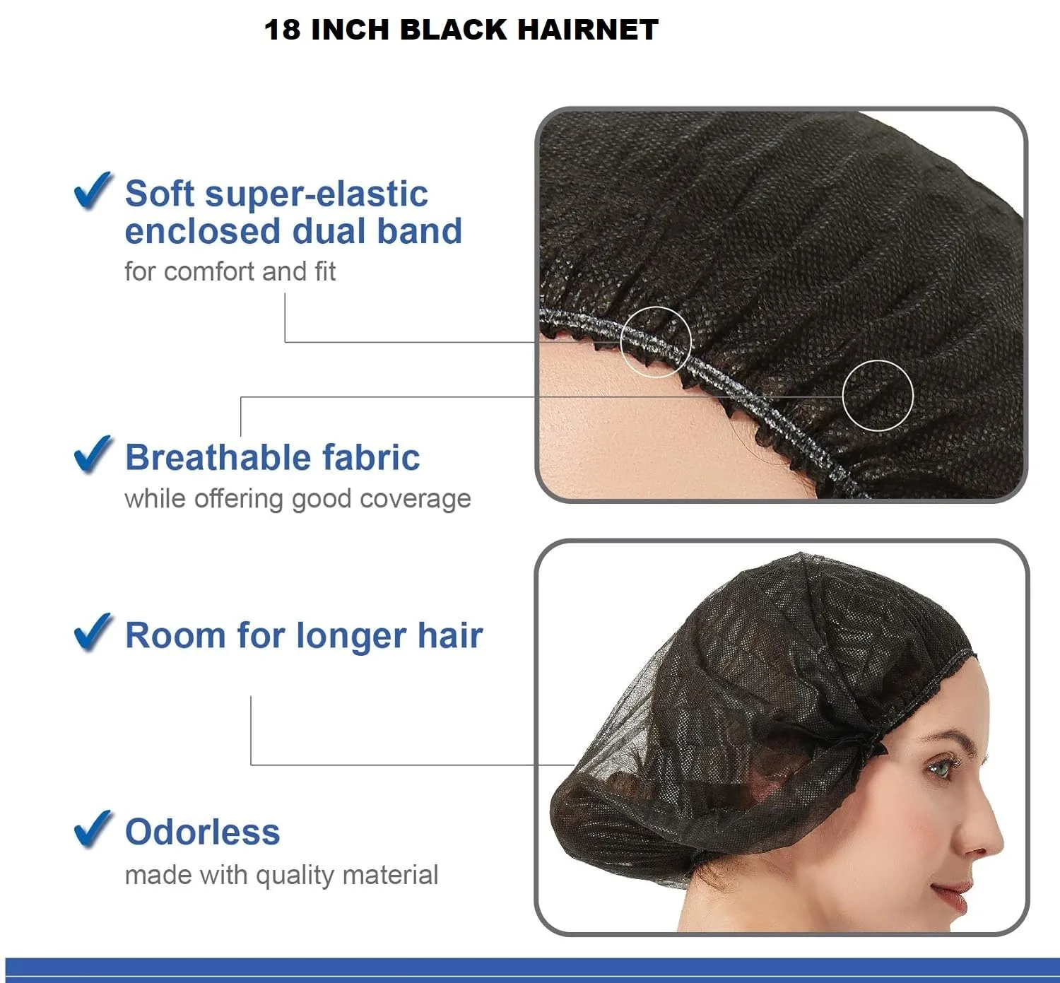 black disposable hair nets 3