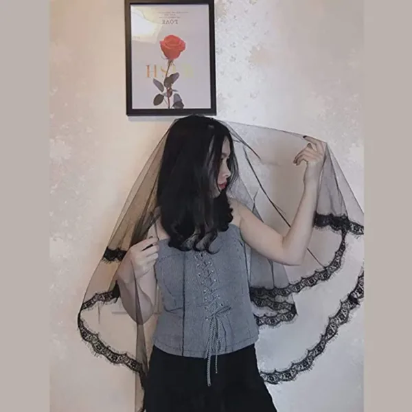 black lace veil halloween 3