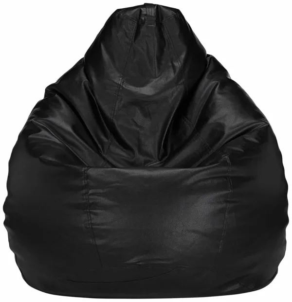 black leatherette bean bag 1