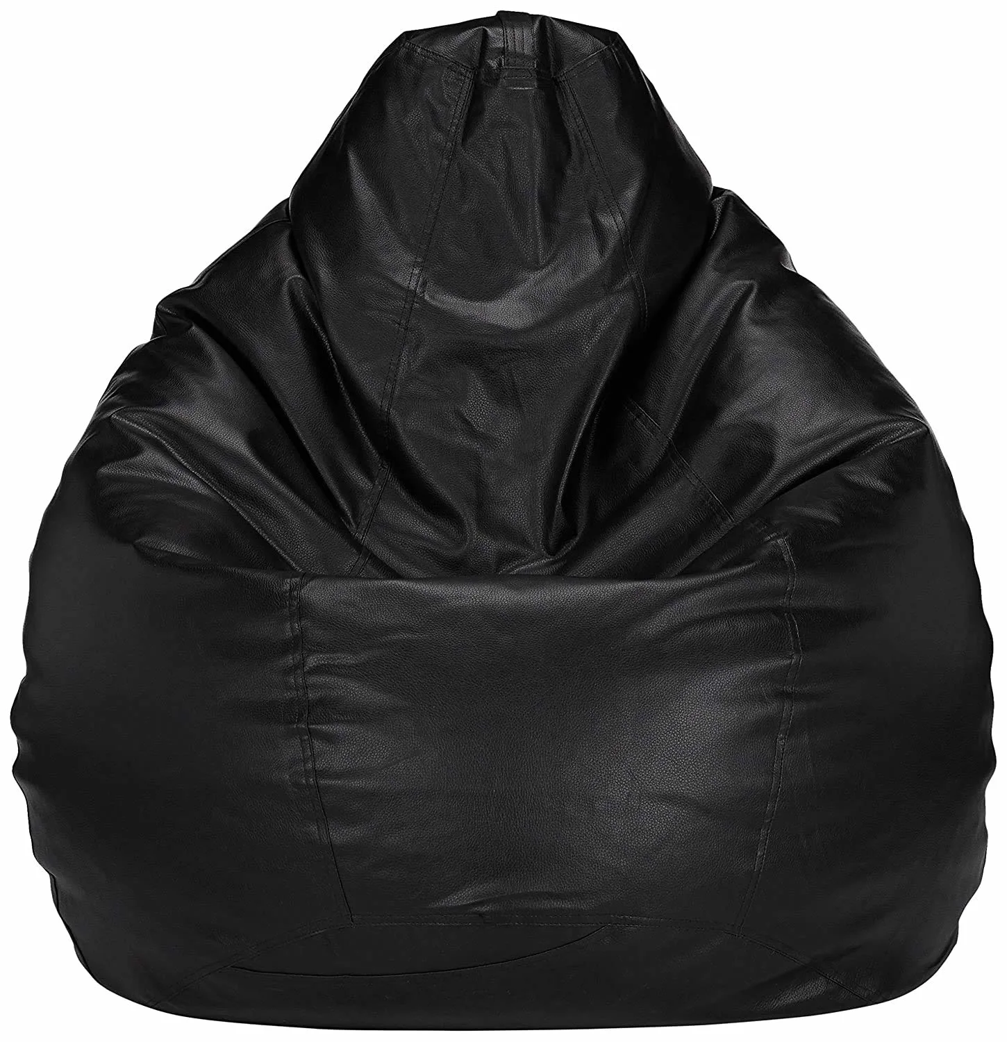 black leatherette bean bag 1