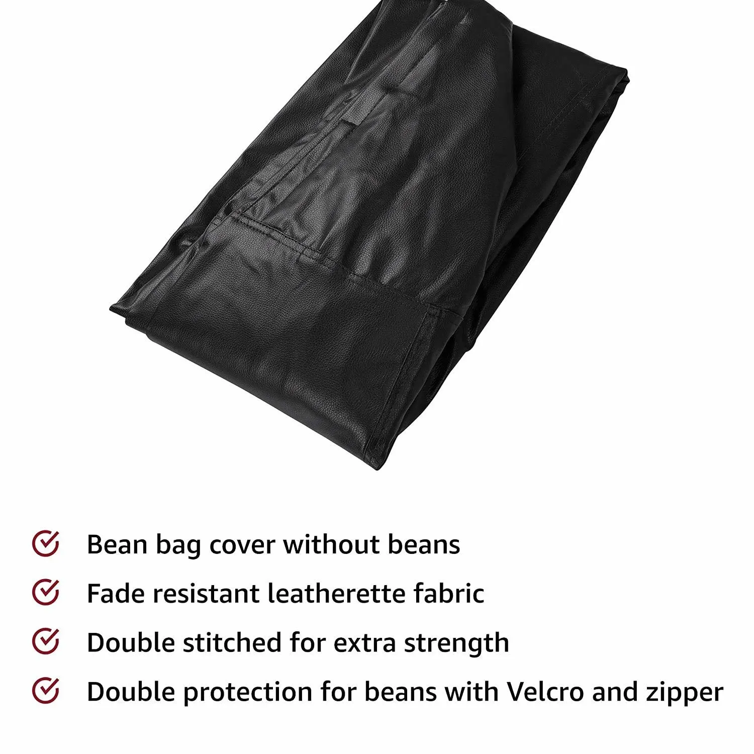black leatherette bean bag 2
