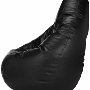 black leatherette bean bag 3