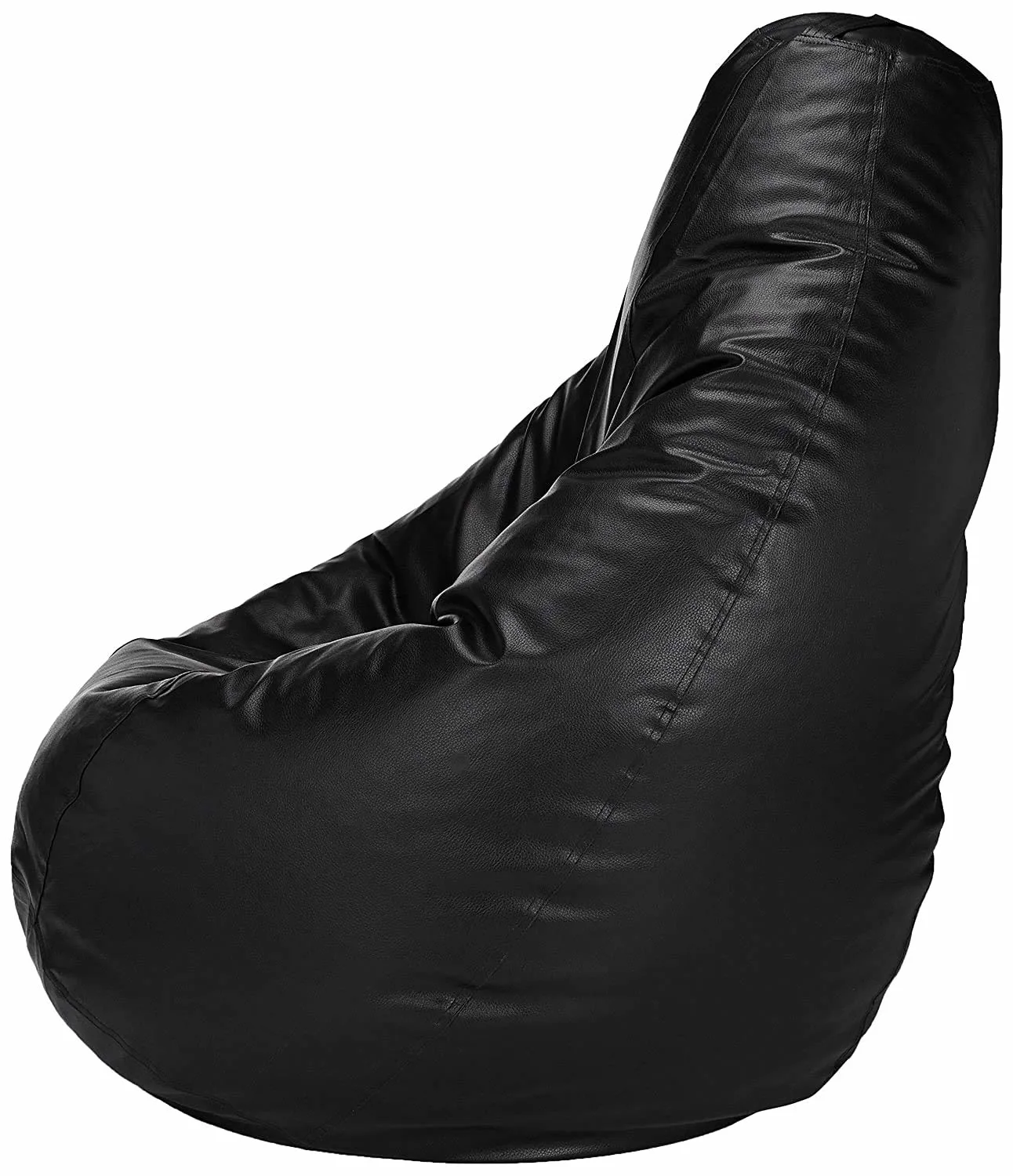 black leatherette bean bag 3