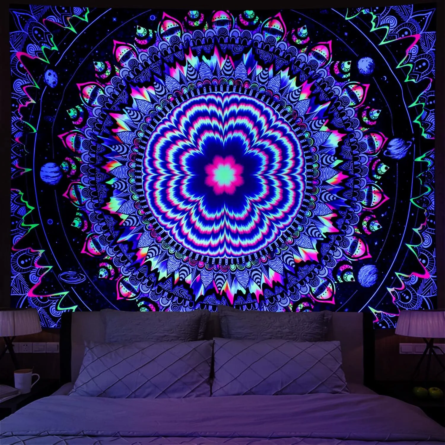 blacklight tapestry trippy 1