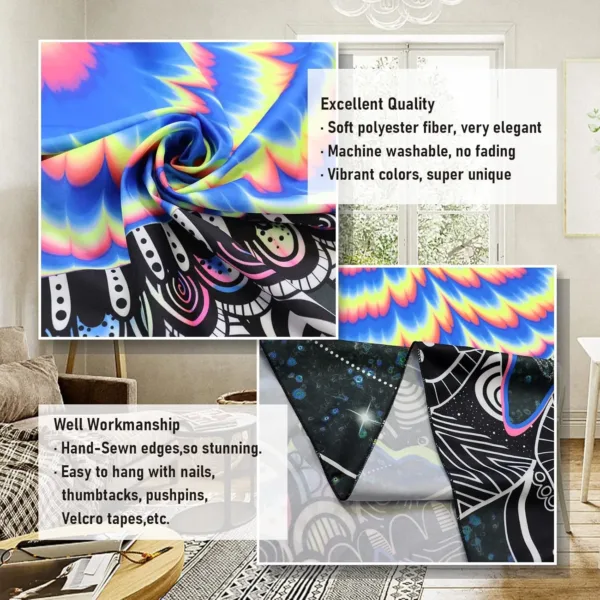 blacklight tapestry trippy 5