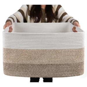 blanket basket cotton rope 1