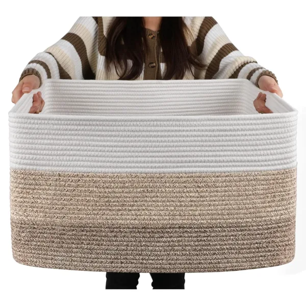 blanket basket cotton rope 1