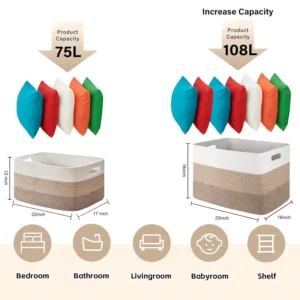 blanket basket cotton rope 3