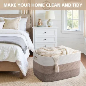 blanket basket cotton rope 4