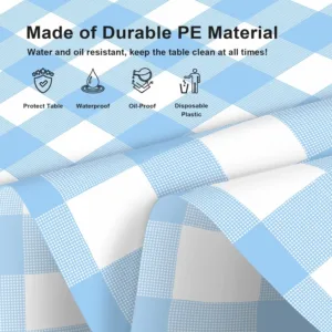 blue checkered tablecloth pack 3