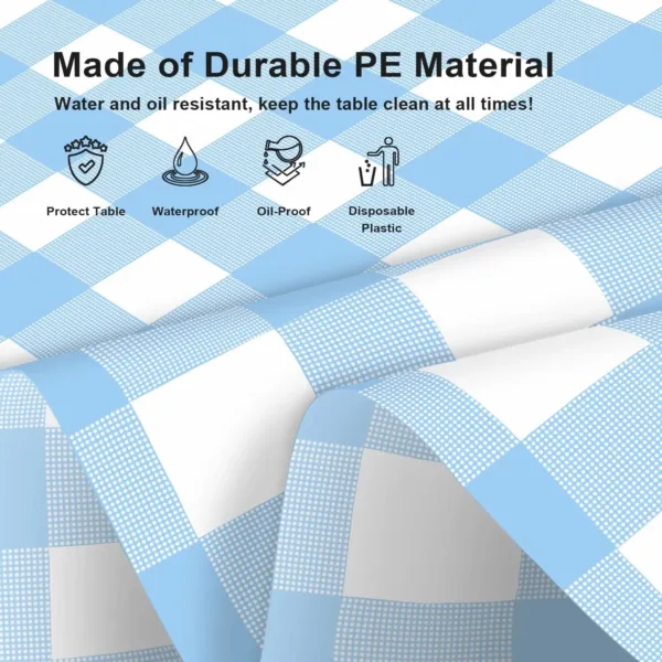 blue checkered tablecloth pack 3