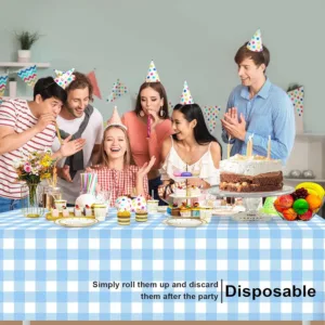 blue checkered tablecloth pack 4