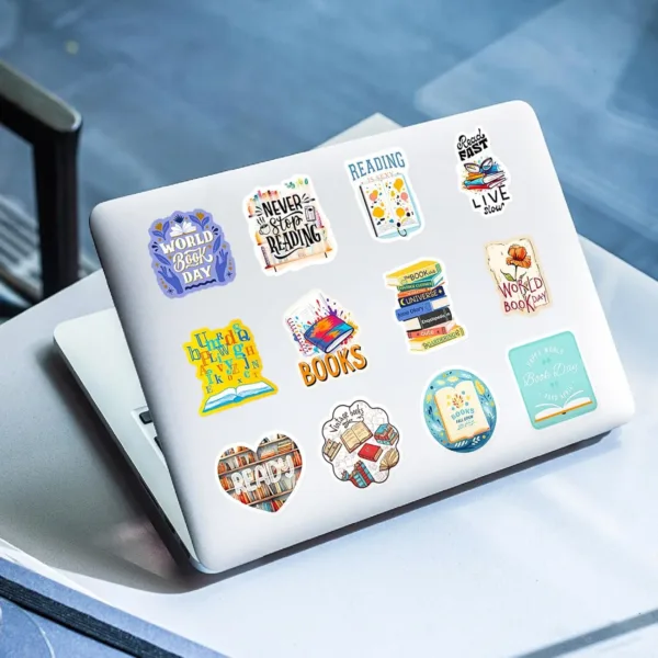 book stickers laptop bottle 7