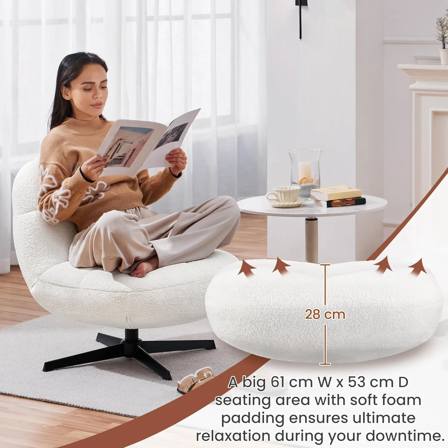 boucle swivel chair 4