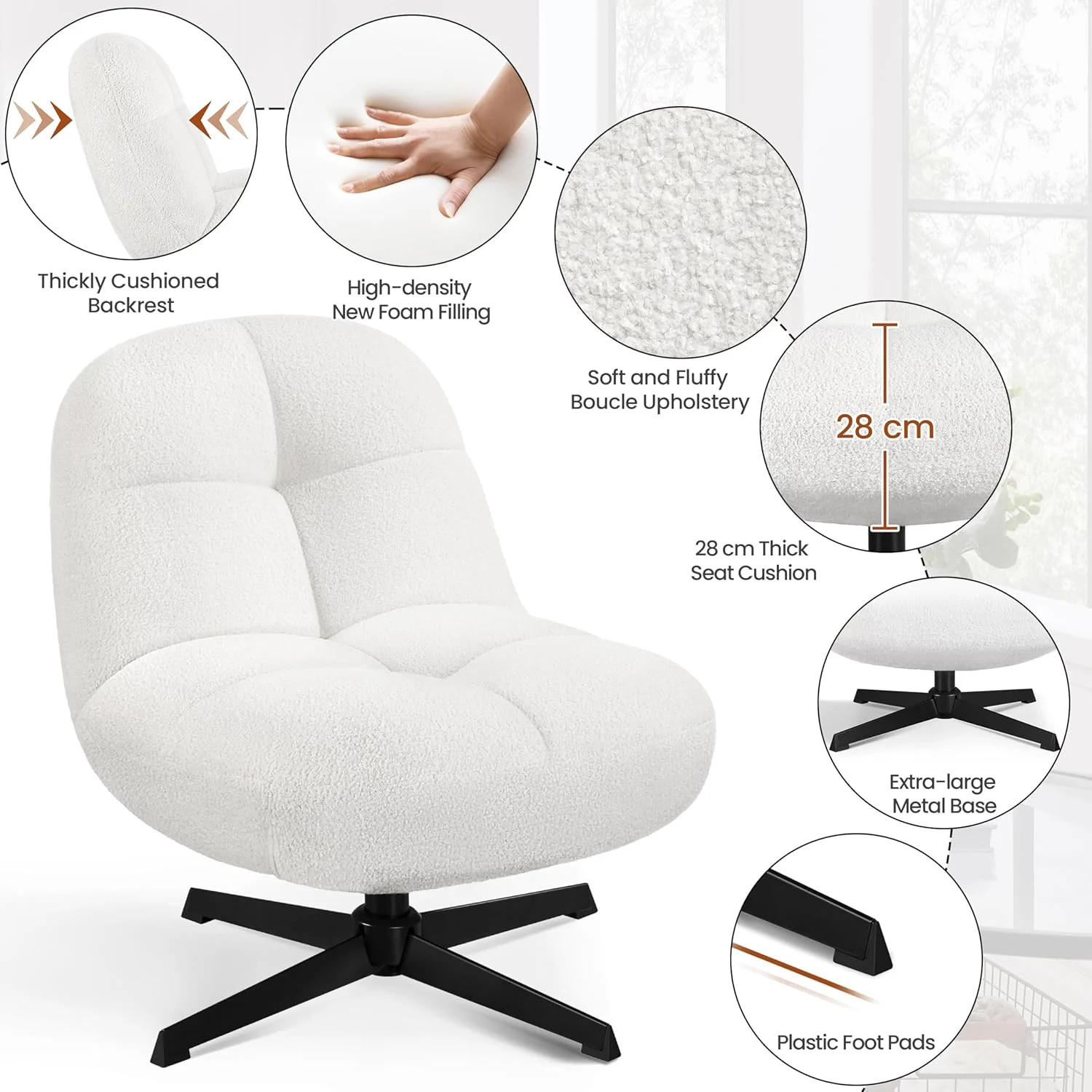 boucle swivel chair 5