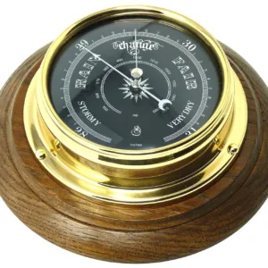 brass barometer english oak 1