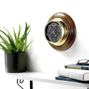 brass barometer english oak 2