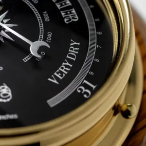 brass barometer english oak 3