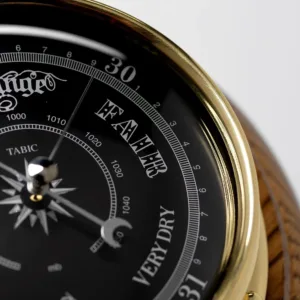 brass barometer english oak 4