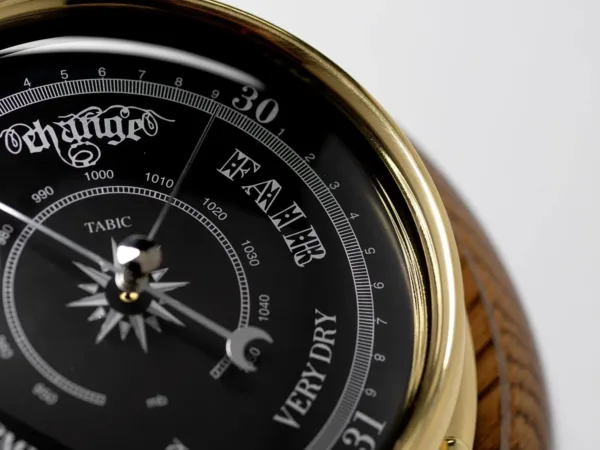 brass barometer english oak 4