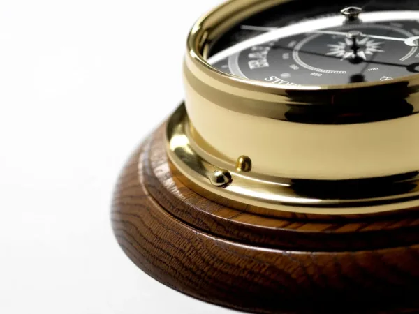 brass barometer english oak 5