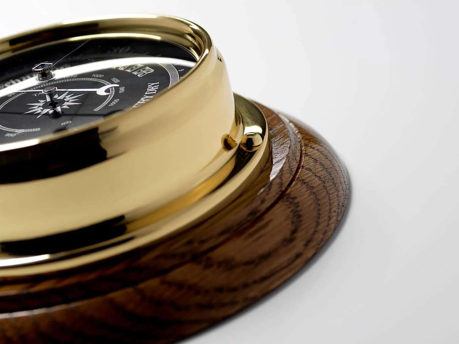 brass barometer english oak 7