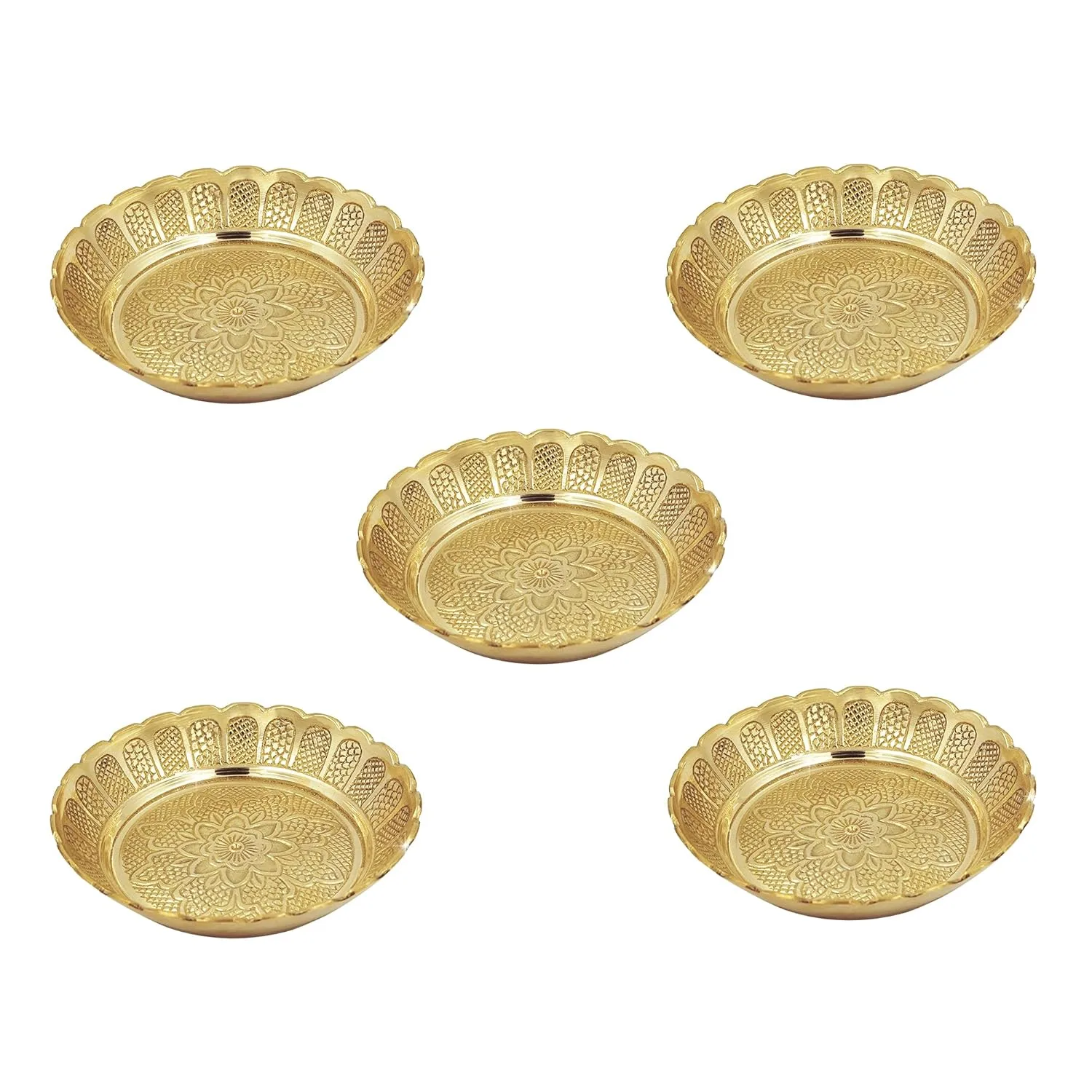 brass nakshi plate set 4