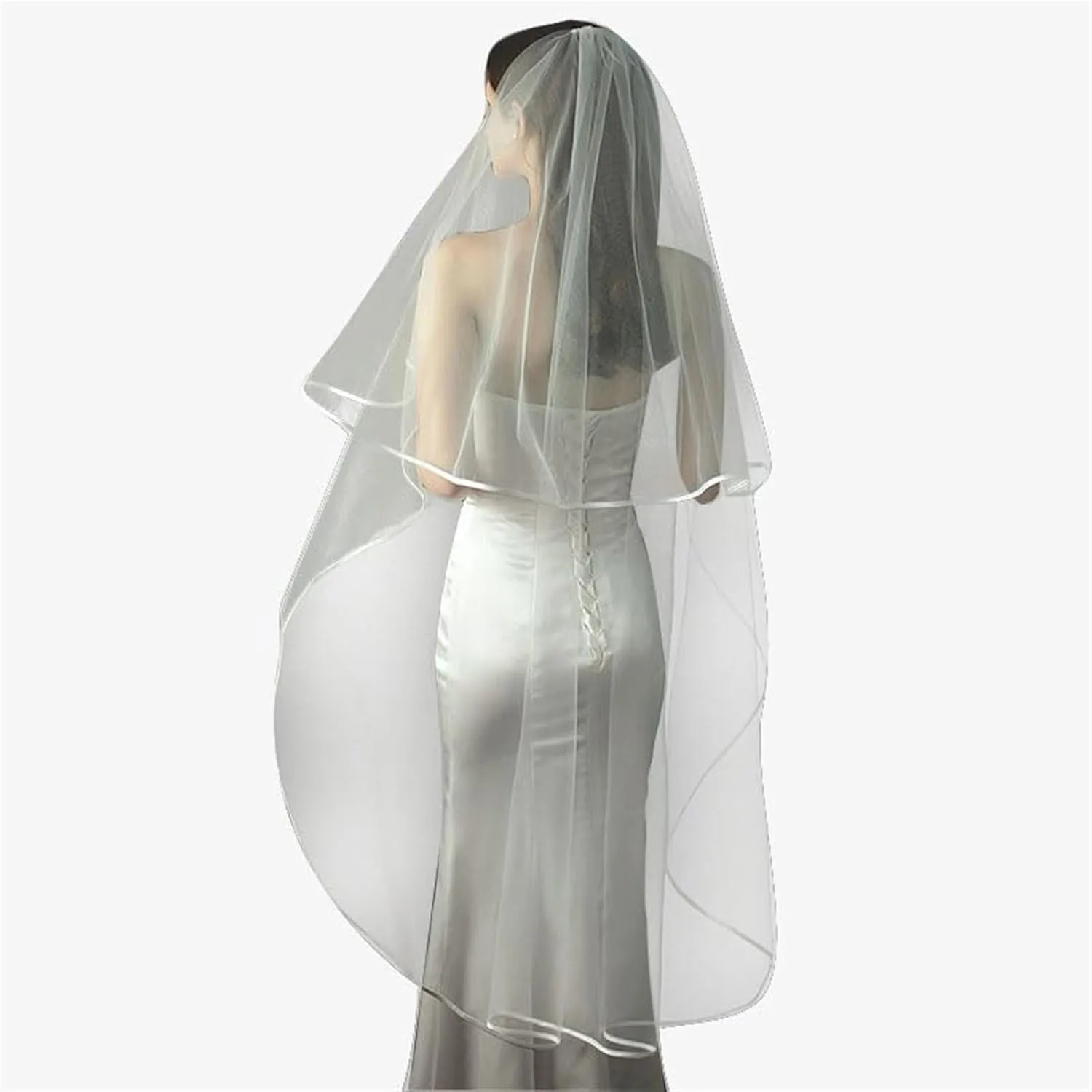 bridal veil short white 1