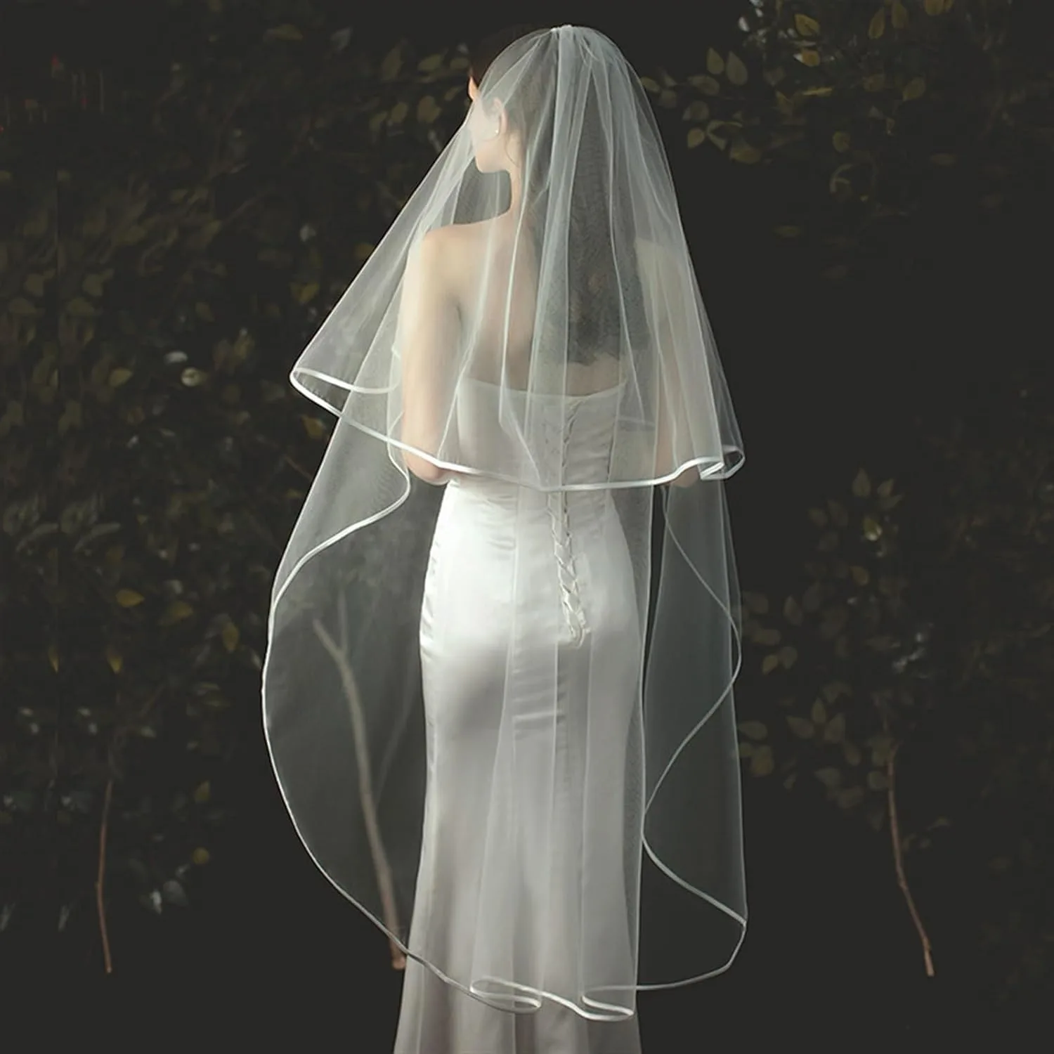bridal veil short white 3