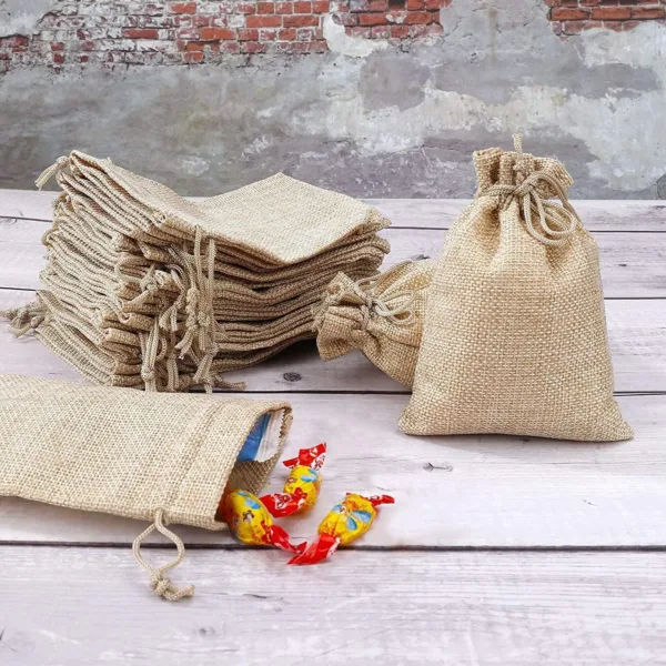 burlap bags drawstring 4