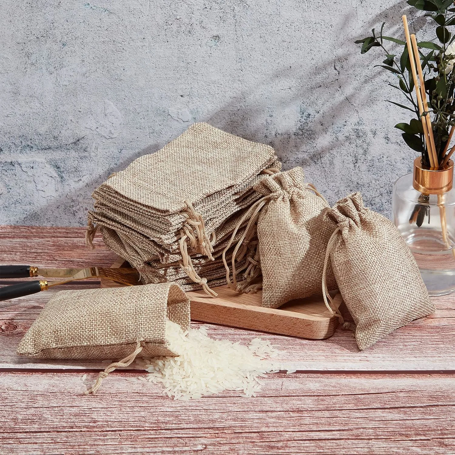 burlap bags drawstring 7