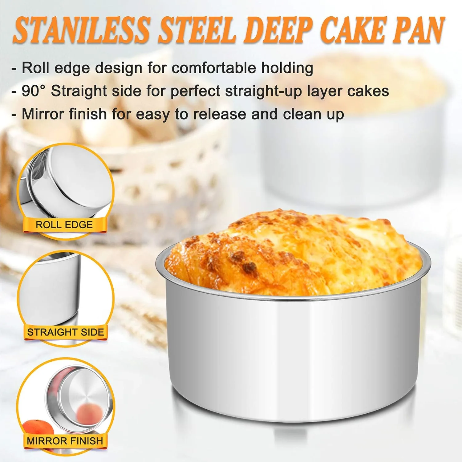 cake pans stainless steel 3