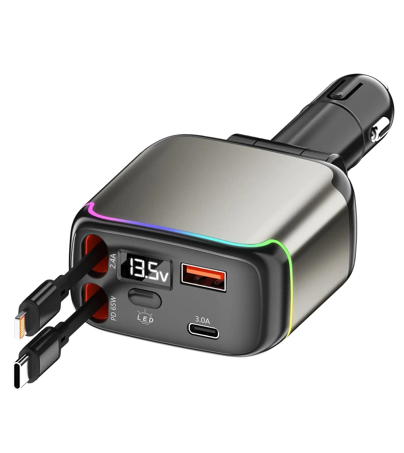 car charger retractable usb 1
