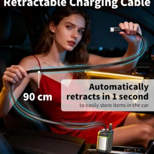 car charger retractable usb 3